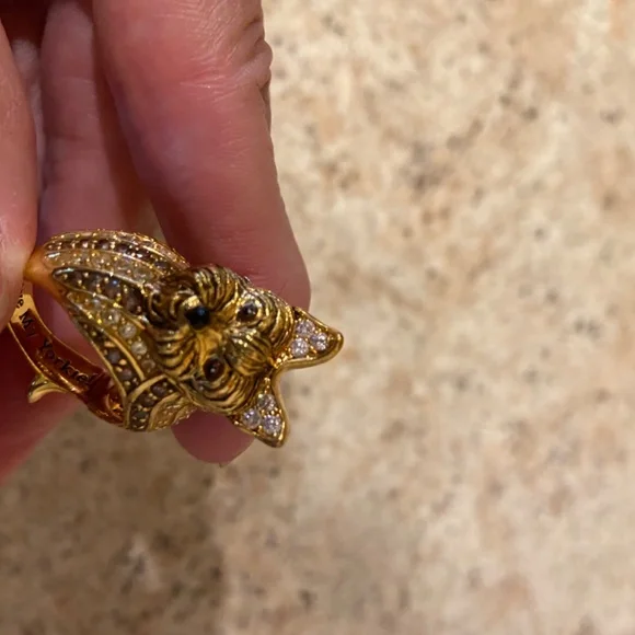 BRADFORD EXCHANGE I LOVE MY YORKIE CZ RING - Picture 2 of 4